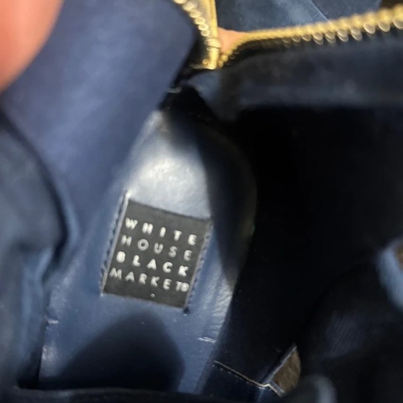 White House Black Market Blue Suede Ankle Boots - Picture 3 of 5